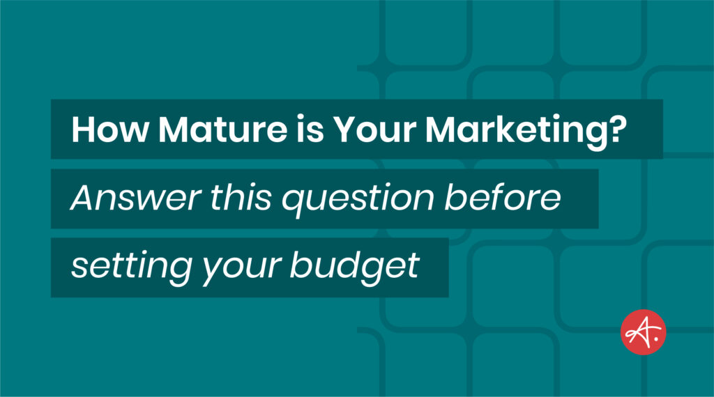 How mature is your marketing? Answer this question before setting your budget.