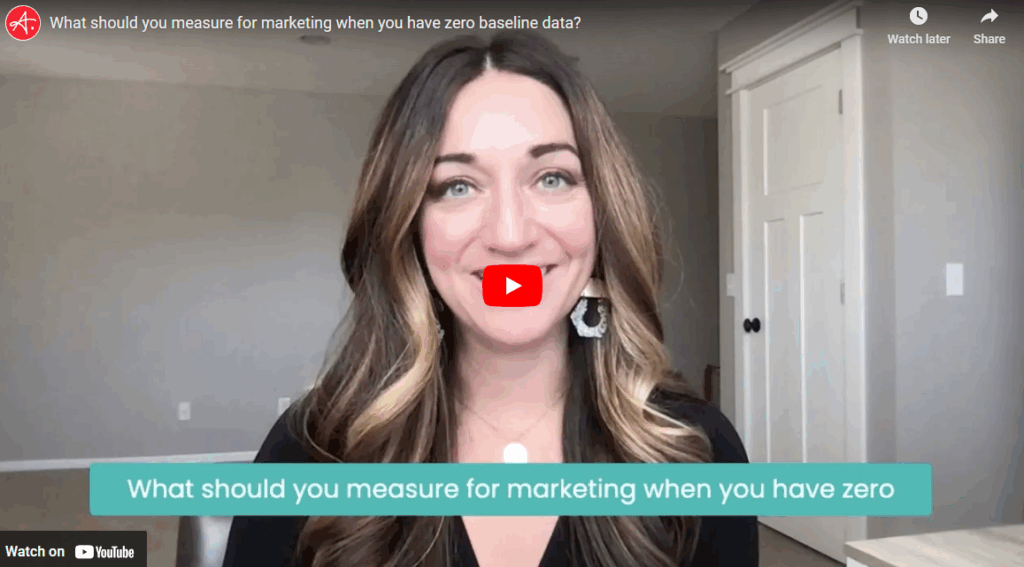 What should you measure for marketing when you have zero baseline data?