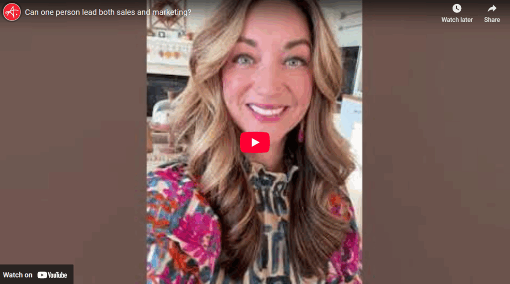 Can one person lead both sales and marketing?